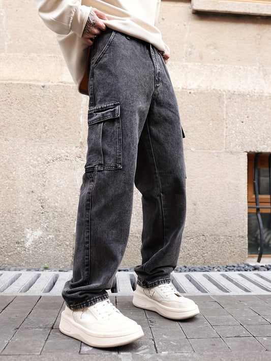 Loose Fit Flap Pocket Pants